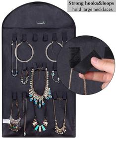 img 2 attached to 💍 Efficiently Organize Your Jewelry with Misslo Hanging Non-Woven Organizer – 32 Pockets, 18 Hook and Loops, Black