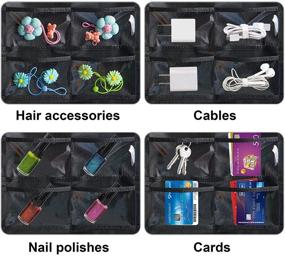 img 1 attached to 💍 Efficiently Organize Your Jewelry with Misslo Hanging Non-Woven Organizer – 32 Pockets, 18 Hook and Loops, Black