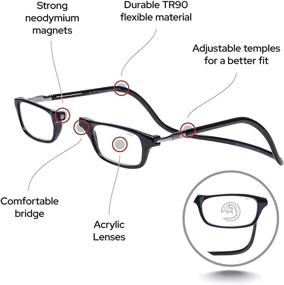img 2 attached to 👓 CliC магнитные очки для чтения: Улучшение комфорта с заменяемыми линзами, регулируемыми дужками и оригинальным дизайном.