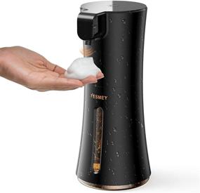 img 4 attached to 🖤 FESMEY Premium Automatic Foam Soap Dispenser - Black, 350ml/12oz, Waterproof Sensor Dispenser, Battery Operated