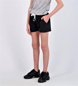 img 3 attached to 🏃 Set of 4: Girls' Performance Dry-Fit Running Shorts with Adjustable Drawstring & Pockets