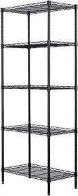 img 1 attached to 📦 MACRO GLOBE 5-Tier Changeable Assembly Carbon Steel Standing Shelf Units – Heavy Duty Shelving Unit with 350 lbs Loading Capacity – Wire Shelving Unit for Home and Kitchen – Size: 21.25" x 11.42" x 59.06" (Black)