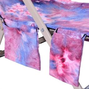 img 3 attached to 🌈 Microfiber Purple Tie-Dye Beach Chair Cover with Storage Pockets - Ideal for Pool, Sun Lounger, Hotel, and Garden