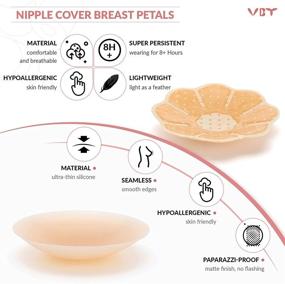 img 2 attached to 👙 Boob Tape - 2 Pack Breast Lift Tape with Silicone Breast Petals and Reusable Adhesive Bra - Suitable for A-G Cup Sizes - Invisible Nipple Covers Set - Nude Color