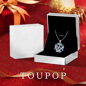 img 2 attached to 🐢 Splendid TOUPOP Sterling Silver Turtle Pendant Necklace: Crystal Ocean Wave Jewelry, Perfect Gift for Women, Teen Girls, Friends - Ideal for Birthday, Christmas Celebration