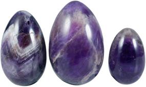 img 2 attached to 💎 Boost Pelvic Muscle Strength with rockcloud Amethyst Set of 3 Drilled Yoni Eggs for Kegel Exercises & Massage