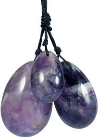 img 3 attached to 💎 Boost Pelvic Muscle Strength with rockcloud Amethyst Set of 3 Drilled Yoni Eggs for Kegel Exercises & Massage