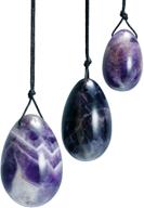 💎 boost pelvic muscle strength with rockcloud amethyst set of 3 drilled yoni eggs for kegel exercises & massage logo