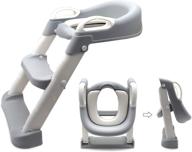 🚽 httmt classic potty training toilet ladder seat with enhanced cushion step stool ladder toilet chair/trainer for baby toddler kids children, gray [p/n: et-baby002-gray-c] logo