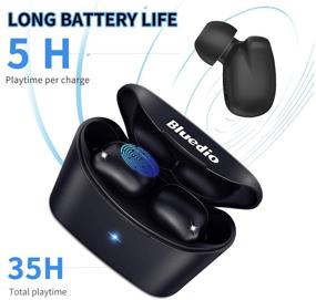 img 1 attached to 🎧 Беспроводные наушники Bluedio True Wireless TF2: Bluetooth 5.0 наушники с распознаванием лица, сенсорным управлением, защитой от воды IPX6, встроенным микрофоном и драйвером 6 мм для спорта - iOS/Android (черные)