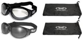 img 2 attached to 🏍️ Red Baron Motorcycle/Aviator Goggles: Day/Night Smoke and Clear Lenses with Carry Pouch Bags