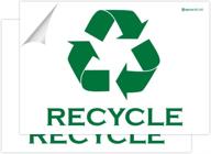 ignixia pack of 02 recycle sign decals self adhesive - recycling stickers large 10 x 7 inches recycle sticker for trash can - recycle labels (white) logo