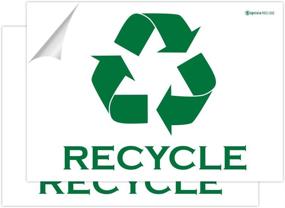 img 1 attached to IGNIXIA Pack Of 02 Recycle Sign Decals Self Adhesive - Recycling Stickers Large 10 X 7 Inches Recycle Sticker For Trash Can - Recycle Labels (White)