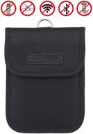 🔒 faraday bag for key fob, wisdompro wp4694 - black: rfid signal blocking, anti-theft protection, anti-hacking case logo