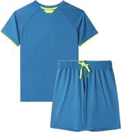 danichins boys active mesh shorts and loose athletic short-sleeve shirt set logo