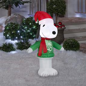 img 1 attached to 🎄 Gemmy 15375: Snoopy Ho Sweater Christmas Inflatable - 3.5FT Tall Airblown Joy