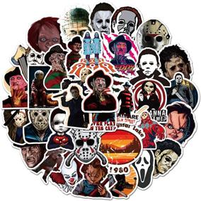 img 3 attached to 🔪 Waterproof Vinyl Horror Movie Killer Role Stickers for Adults, Ideal for Water Bottles, Laptops, Skateboards, and Computers