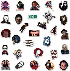 img 2 attached to 🔪 Waterproof Vinyl Horror Movie Killer Role Stickers for Adults, Ideal for Water Bottles, Laptops, Skateboards, and Computers