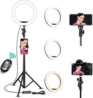 📸 10'' selfie ring light with extendable tripod stand & remote control - perfect for makeup and video logo