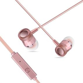 img 1 attached to Wired Headphone Metal Earbuds By Amasing Noise Cancelling Stereo Heave Bass Earphones With Micphone Mic，In Ear Headphones Magnetic Design For IPhone 5 6 Pink Samsung M9