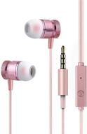 wired headphone metal earbuds by amasing noise cancelling stereo heave bass earphones with micphone mic，in ear headphones magnetic design for iphone 5 6 pink samsung m9 logo