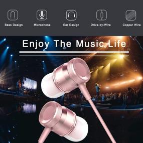 img 2 attached to Wired Headphone Metal Earbuds By Amasing Noise Cancelling Stereo Heave Bass Earphones With Micphone Mic，In Ear Headphones Magnetic Design For IPhone 5 6 Pink Samsung M9