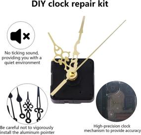 img 2 attached to High Torque Quartz Clock Movement Kit with Hands – Silent Wall Clock Replacement, Battery Operated DIY Parts for Clock Repair (Black)