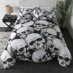 img 3 attached to Sleepwish 3D Skull Bedding Set: Twin Size Skeleton Bedspread for Teen Boys - Retro Sugar Skulls Pattern Duvet Cover and Gothic Comforter Sets in Black and White