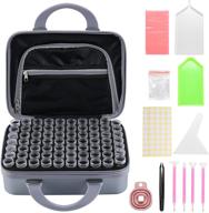 vtyhyj 140 grids diamond painting storage container with diamond art tools kit hard-shell case carrying bag organizer for 5d diy diamond embroidery nail painting (grey) logo