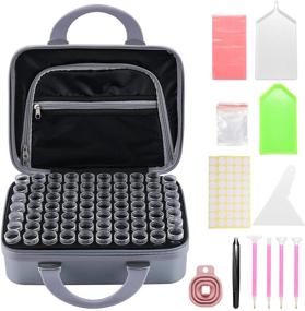 img 4 attached to VTYHYJ 140 Grids Diamond Painting Storage Container with Diamond Art Tools Kit Hard-Shell Case Carrying Bag Organizer for 5D DIY Diamond Embroidery Nail Painting (Grey)