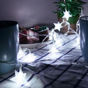 img 3 attached to 🌟 Stunning Star String Lights: 100 LED Plug in 36ft, Waterproof & Twinkling for Garden, Wedding, Christmas Tree Decoration - Cool White Fairy Lights