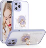 💎 aulzaju case for iphone 11 pro 5.8 inch - ring holder iphone 11 pro case, bling diamond soft silicone clear case with full camera protection - blue, design for girls and women logo