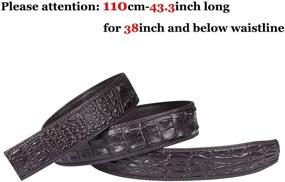 img 2 attached to 🐊 Crocodile Leather Buckle Adjustable Ratchet: A Classy and Functional Accessory