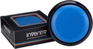 inventiv 30 second custom recordable talking button - record and playback your own message - high-quality voice sound recorder - includes 15 phrase stickers - blue logo