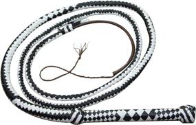 img 3 attached to Ardour Crafts 8ft Leather Bullwhips: Stock Whip with Loud Cracking, Heavy, 12 Plait Black and White Leather