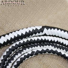 img 1 attached to Ardour Crafts 8ft Leather Bullwhips: Stock Whip with Loud Cracking, Heavy, 12 Plait Black and White Leather