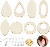📿 diy craft jewelry making: teardrop ellipse pendants set – 80pcs wood earring making supplies kit logo