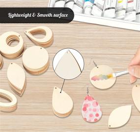 img 1 attached to 📿 DIY Craft Jewelry Making: Teardrop Ellipse Pendants Set – 80pcs Wood Earring Making Supplies Kit