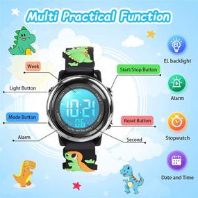 img 3 attached to Enhanced ELEOPTION Kids Watch for Girls Boys: Analog Time Machine, Waterproof Toddlers Digital Watch with 3D Cute Cartoon Silicone Wristwatch. Ideal Birthday Gift for Little Kids Boys Girls.