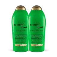 ogx hydrating + tea tree mint shampoo & conditioner, 25.4 💧 ounce (set of 2): nourishing hair care duo for freshness and hydration logo