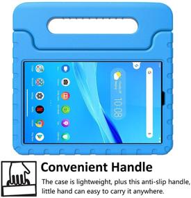 img 2 attached to 🔵 Blue Shockproof Kids Case for Lenovo Tab M8 HD/Smart Tab M8/FHD 2019 Tablet - Lightweight, Handle Stand, and Durable