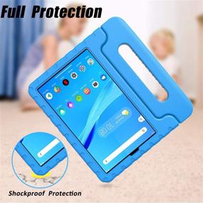 img 1 attached to 🔵 Blue Shockproof Kids Case for Lenovo Tab M8 HD/Smart Tab M8/FHD 2019 Tablet - Lightweight, Handle Stand, and Durable