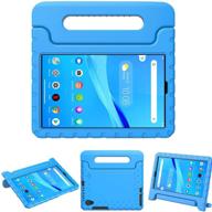 🔵 blue shockproof kids case for lenovo tab m8 hd/smart tab m8/fhd 2019 tablet - lightweight, handle stand, and durable logo