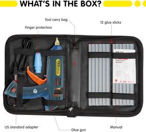 img 3 attached to 🔫 PROkleber Hot Melt Glue Gun Kit: Full Size 100 Watt with Carry Bag and 12 pcs Glue Sticks - Perfect for DIY, Arts & Crafts, Sealing, Repairs - Light and Heavy Duty - Home, Office (Green/Blue)