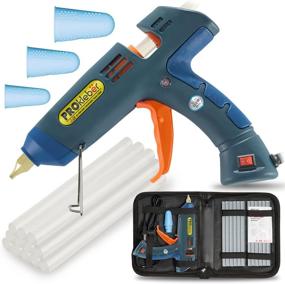 img 4 attached to 🔫 PROkleber Hot Melt Glue Gun Kit: Full Size 100 Watt with Carry Bag and 12 pcs Glue Sticks - Perfect for DIY, Arts & Crafts, Sealing, Repairs - Light and Heavy Duty - Home, Office (Green/Blue)