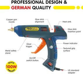 img 2 attached to 🔫 PROkleber Hot Melt Glue Gun Kit: Full Size 100 Watt with Carry Bag and 12 pcs Glue Sticks - Perfect for DIY, Arts & Crafts, Sealing, Repairs - Light and Heavy Duty - Home, Office (Green/Blue)