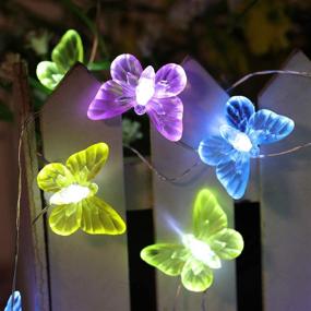 img 2 attached to 🦋 HDNICEZM LED Butterfly String Lights - 8 Lighting Modes, Waterproof, 21.1ft/40 LEDs, USB Plug-in, Remote Control - Ideal for Home, Indoor/Outdoor Garden, Holiday Parties, Patio Decor, Plants, Shelf