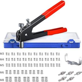 img 4 attached to 🔧 AUTOUTLET 86Pcs Rivet Nut Tool Hand Rivet Nut Setter Kit M3 M4 M5 M6 M8 Mandrels Heavy Duty RIV Nut Tool Set with Carry Case - Easy Installation for Plastic in Automotive - Red