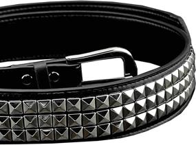 img 2 attached to 💎 Leather Waistband with Silver Studs and Rivets