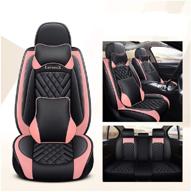 jojohon lucky deer car seat covers 5 seats full set universal fit (l-black-pink) logo